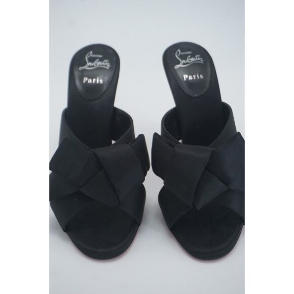 Christian Louboutin Matricia 100 Black Satin Mule Size 40 10 New $995 - Picture 8 of 11